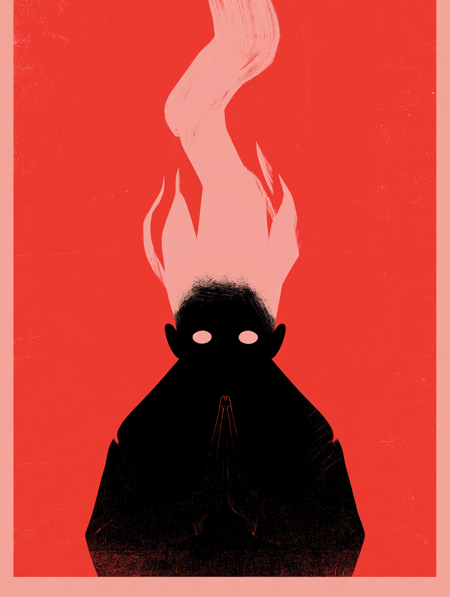 Crimson Prayer Silhouette - alternate