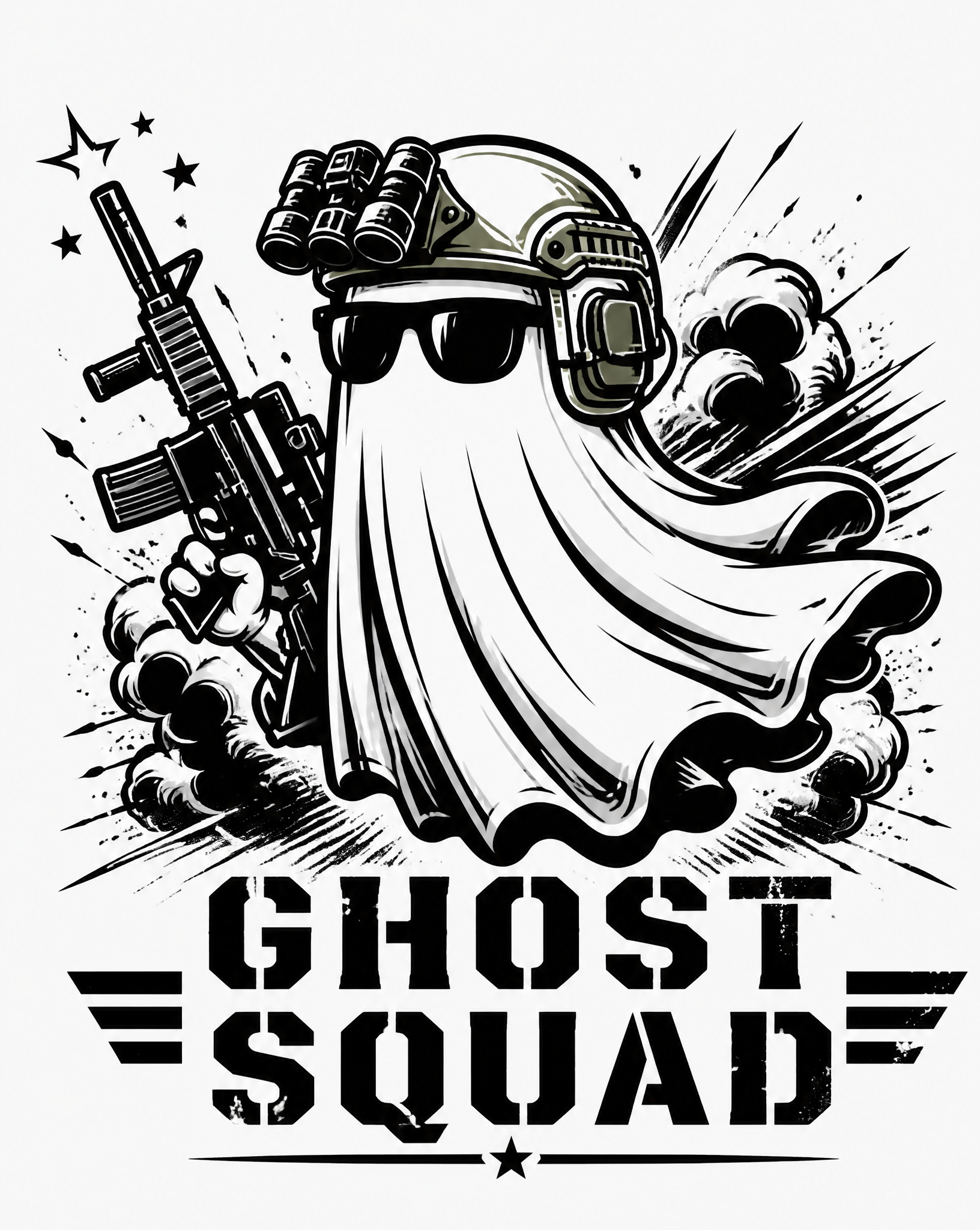 Tactical Badass Ghost Streetwear Graphic