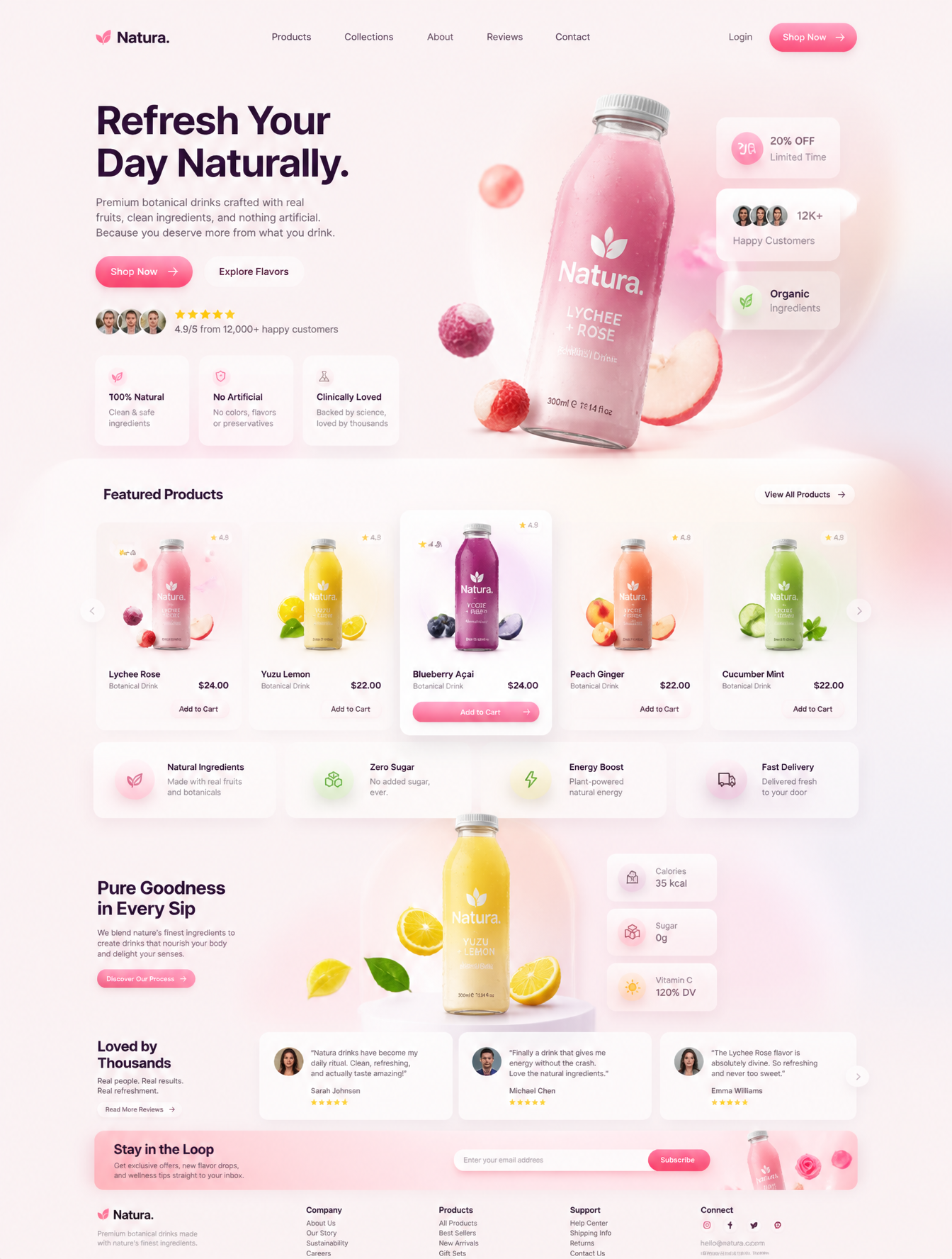 Premium Pastel Glassmorphism Landing Page