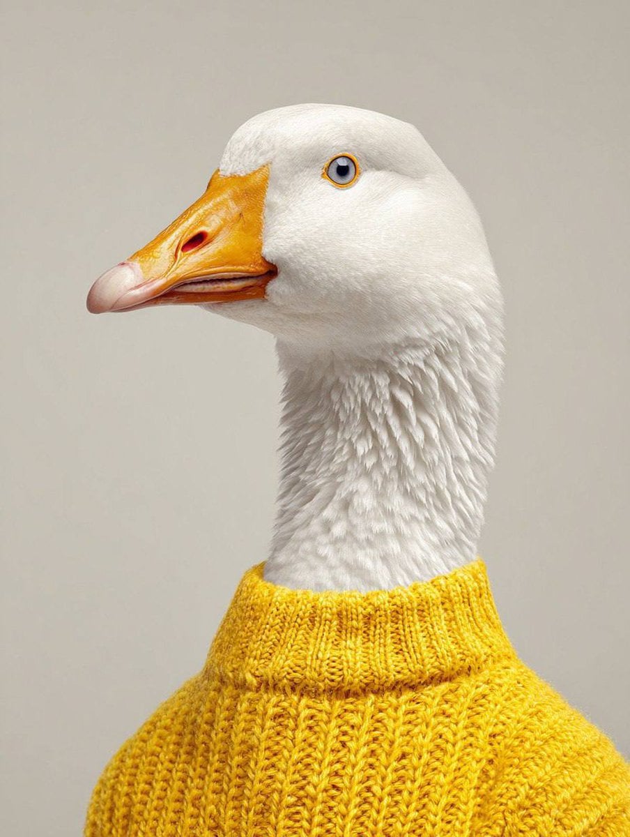 Anthropomorphic Goose in Cozy Knitwear - alternate