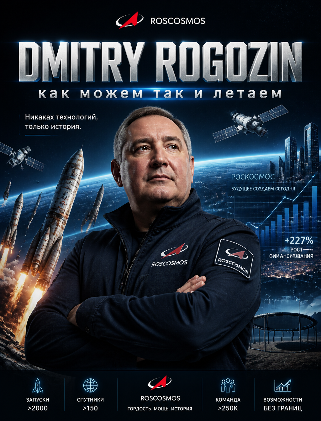 Cinematic Roscosmos Satirical Achievement Poster