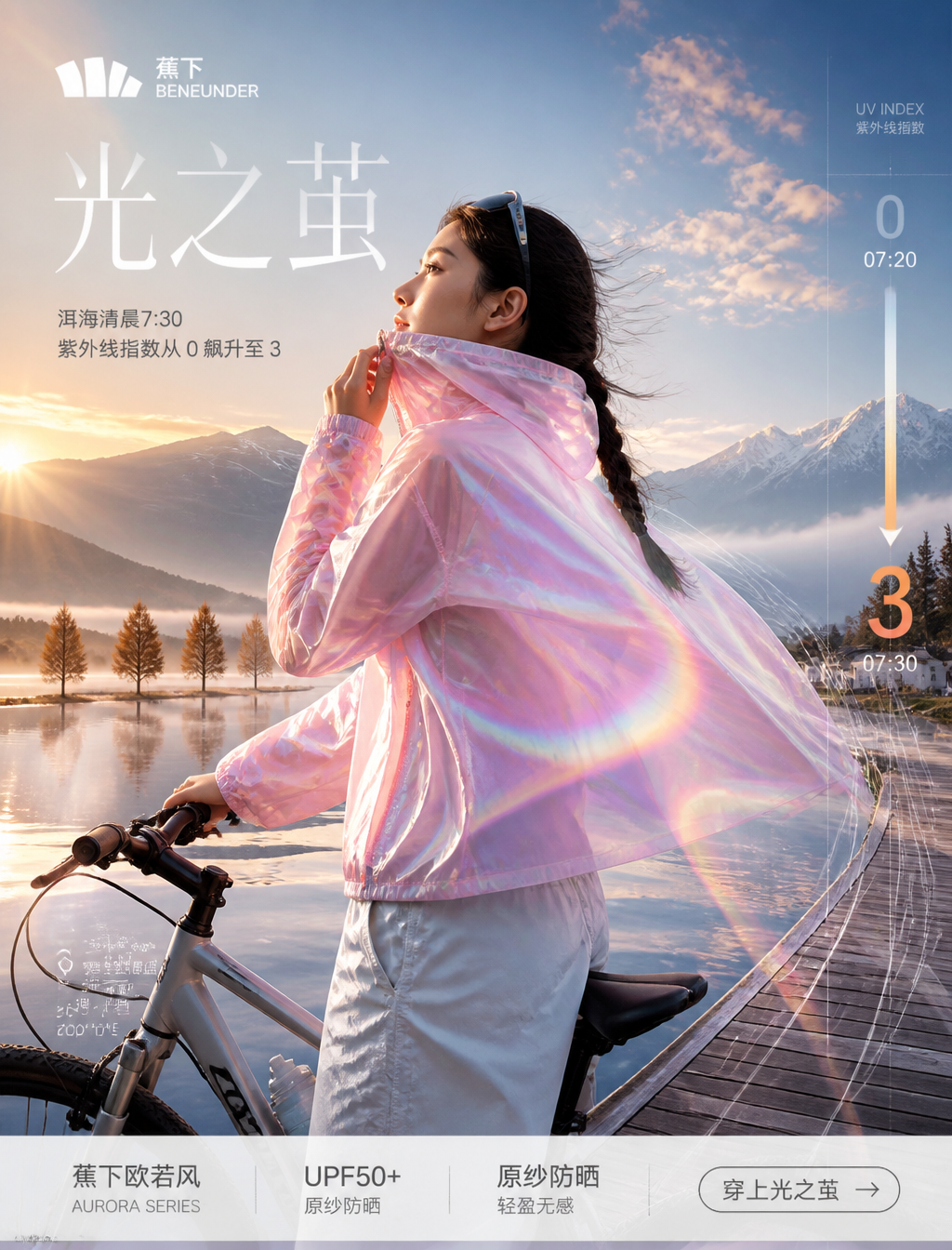 Beneath the Aurora Cocoon: Morning Ride at Erhai Lake
