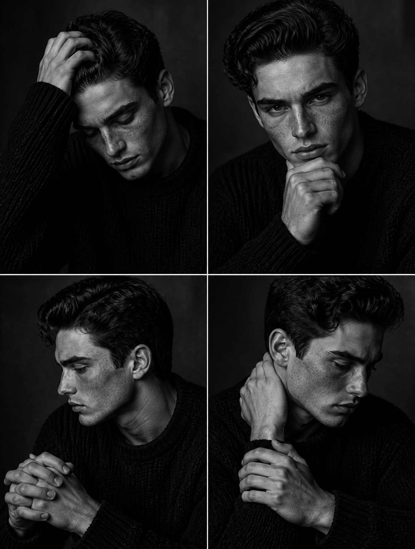 Introspective Male Monochrome Study