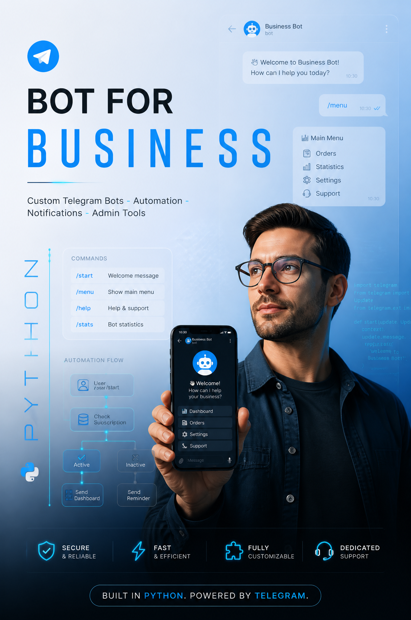 Premium Python Telegram Bot Service Ad