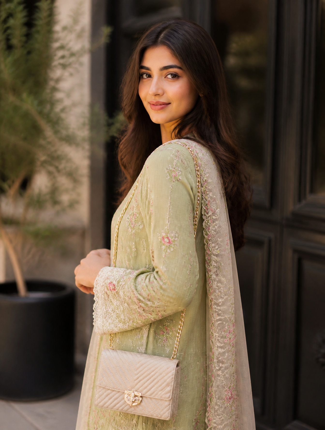 Luxury Pakistani Fashion Influencer Portrait