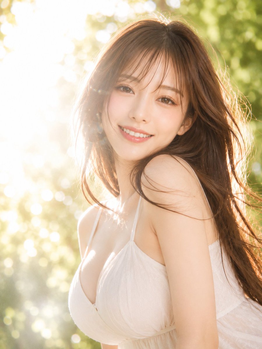Golden Hour Backlit Portrait of a Smiling Woman