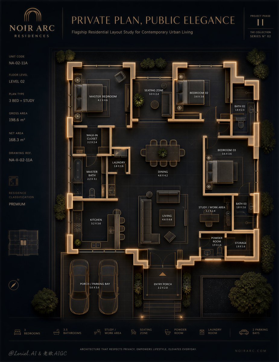 Luxury Architectural Floor Plan Presentation Board