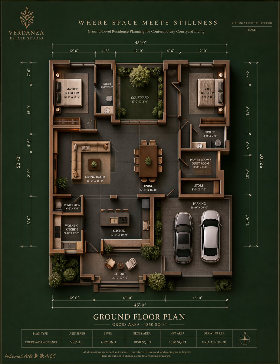 Luxury Architectural Floor Plan Presentation Board - alternate