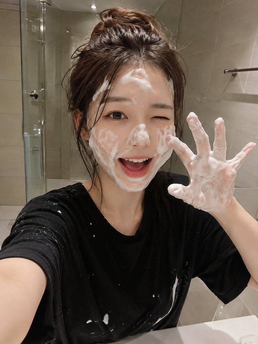 Playful Japanese Skincare Selfie