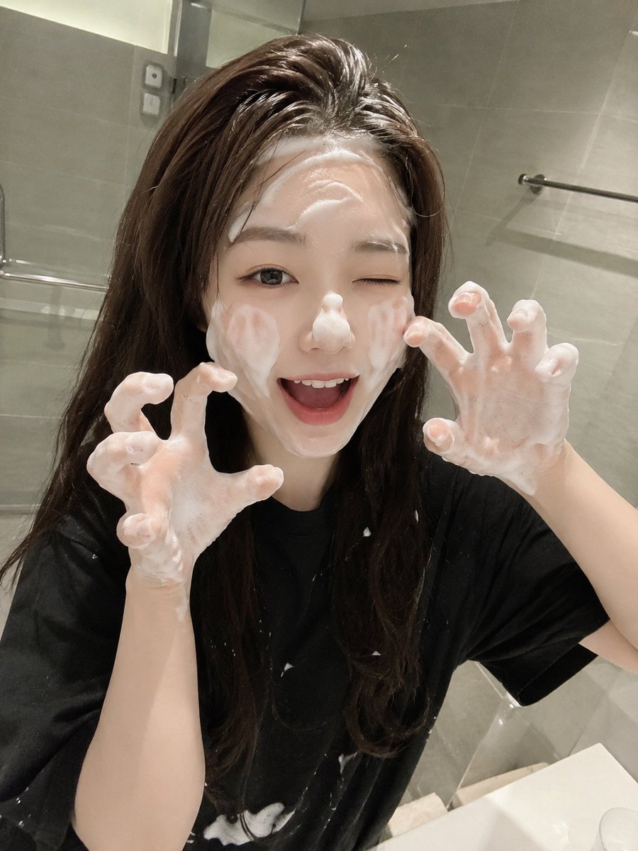 Playful Japanese Skincare Selfie - alternate