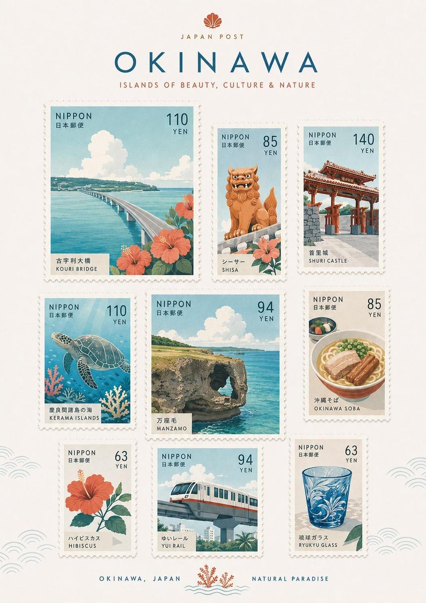 Minimalist Destination Commemorative Stamp Sheet - alternate