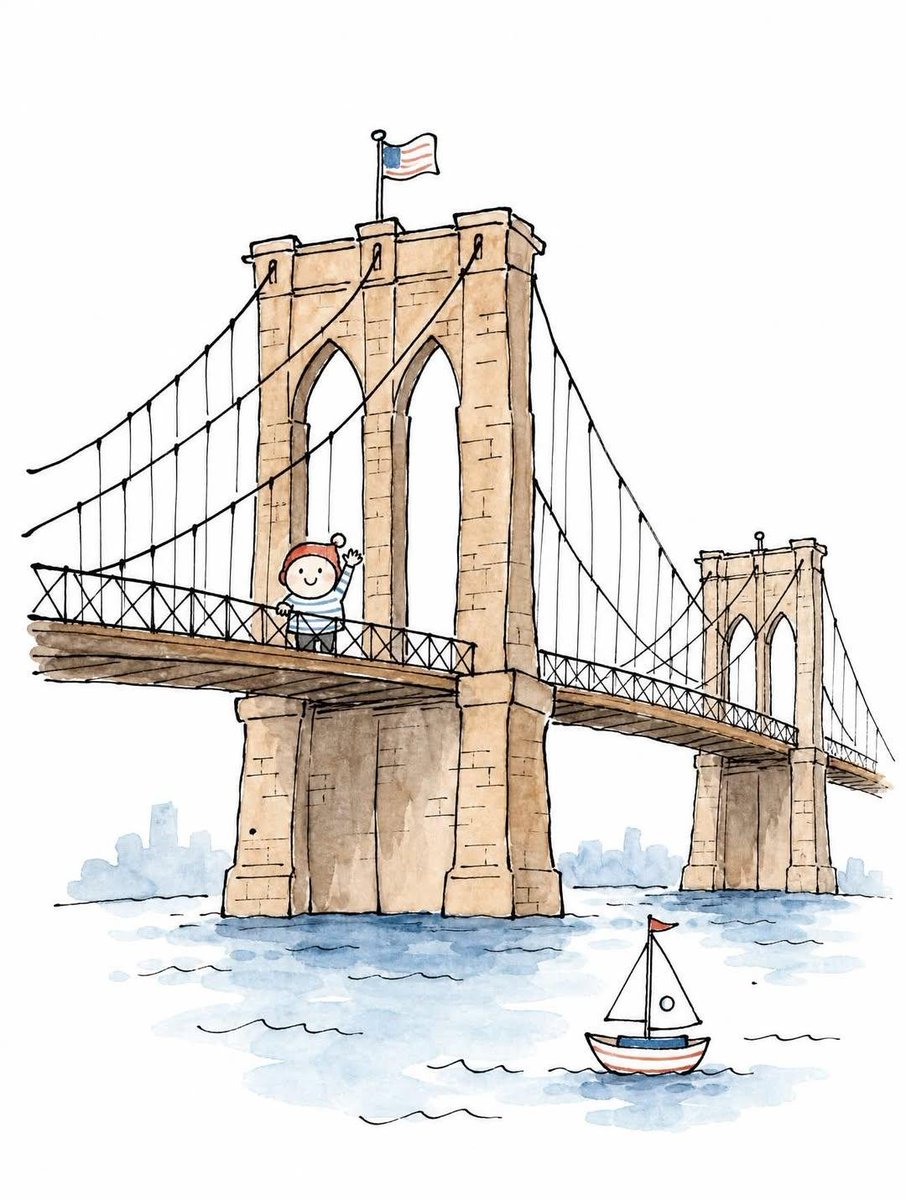 Whimsical Hand-Drawn Landmark Doodle - alternate