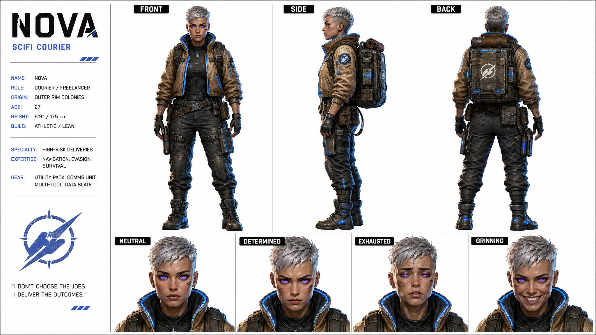 Sci-Fi Courier Nova Character Sheet
