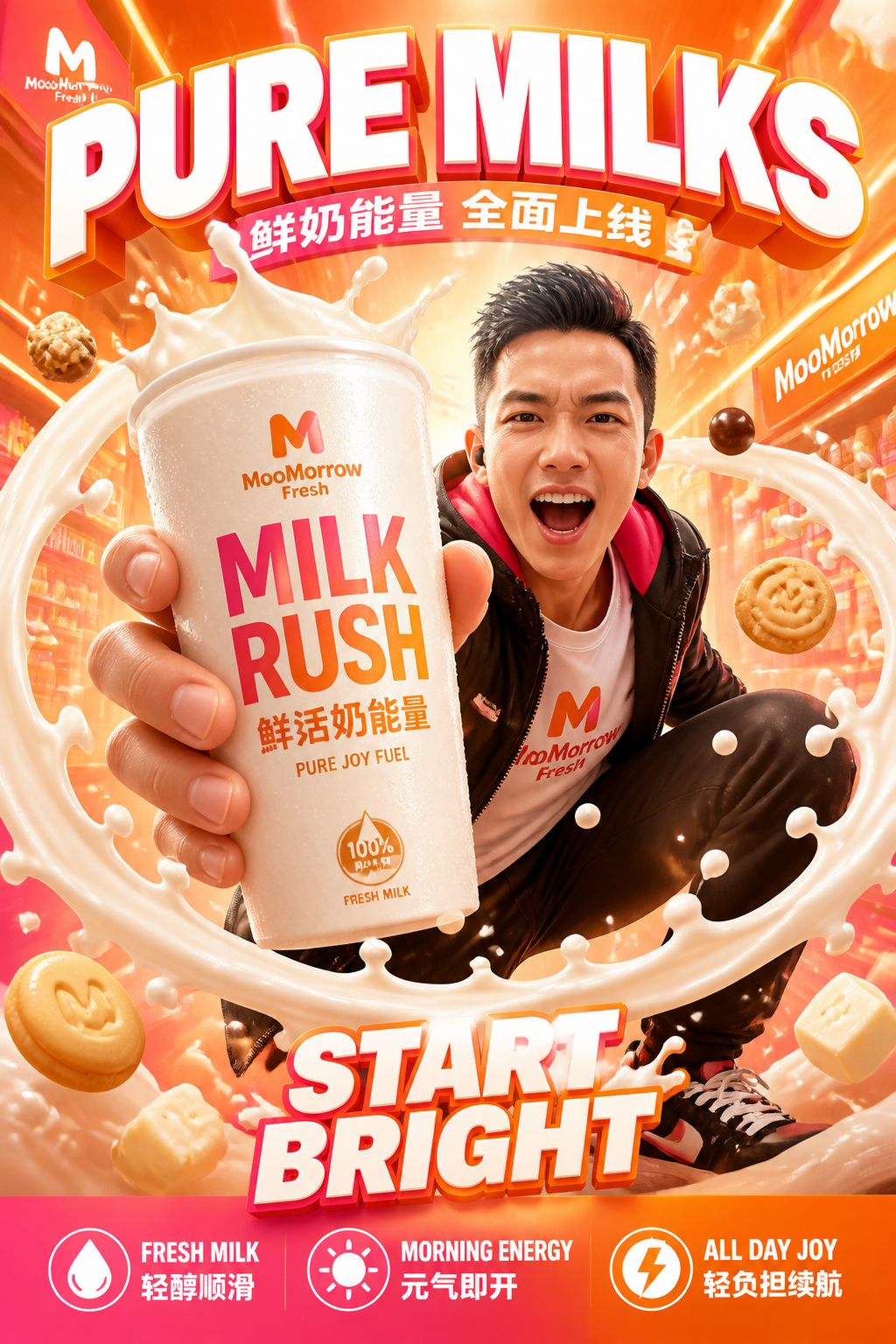 MooMorrow Fresh Premium Dairy Campaign Poster