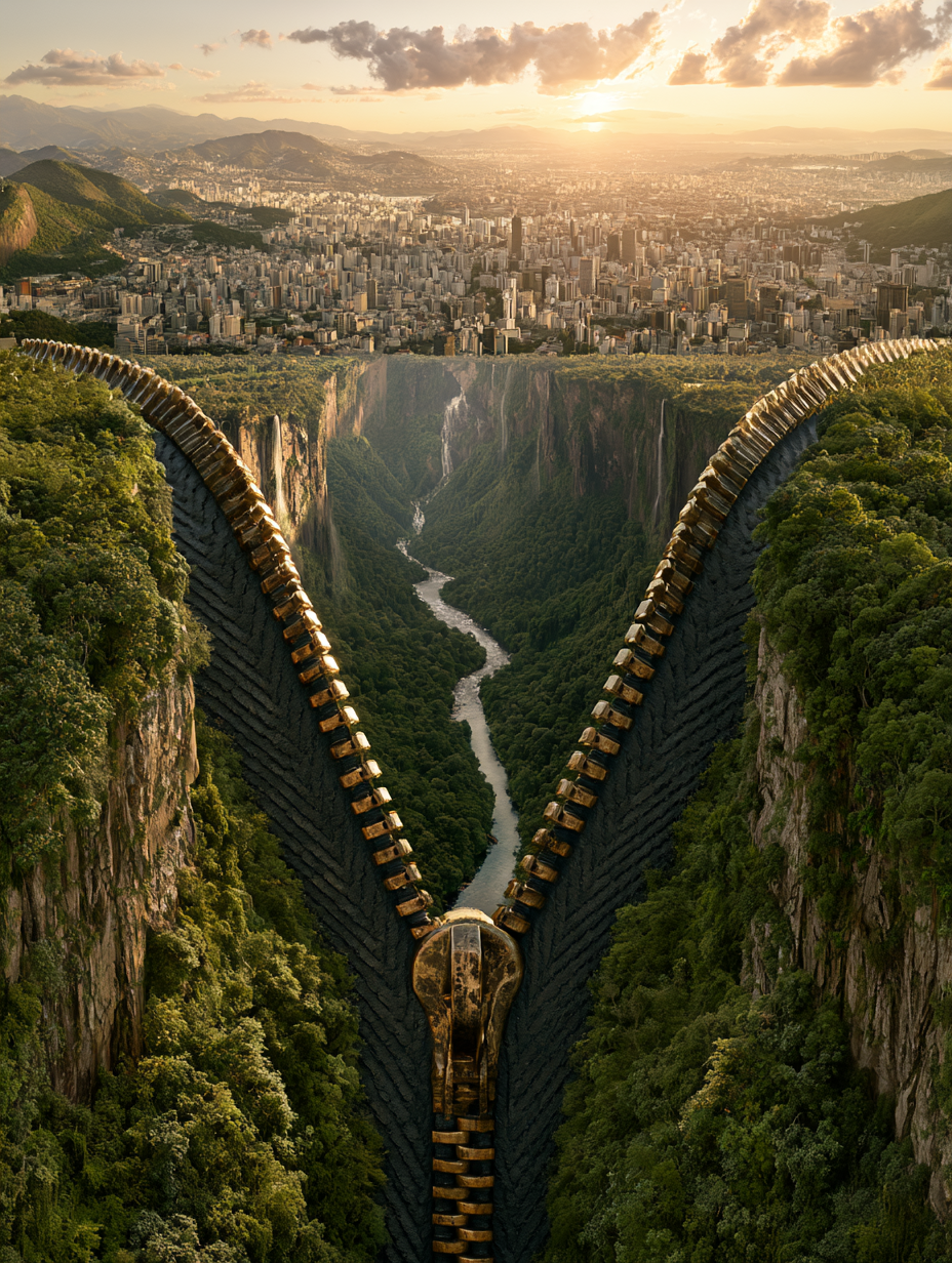 Surreal Gateway to a Hidden Metropolis