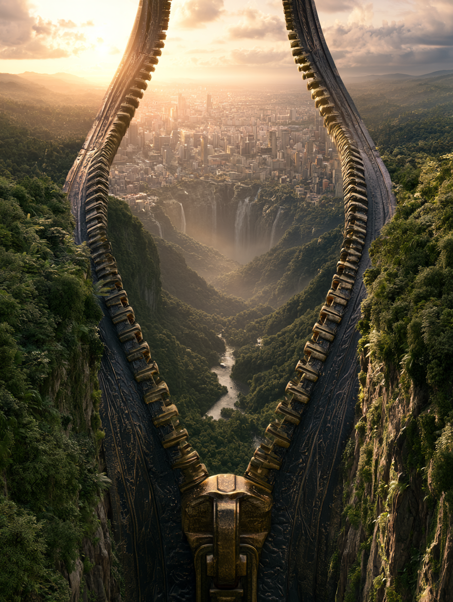 Surreal Gateway to a Hidden Metropolis - alternate
