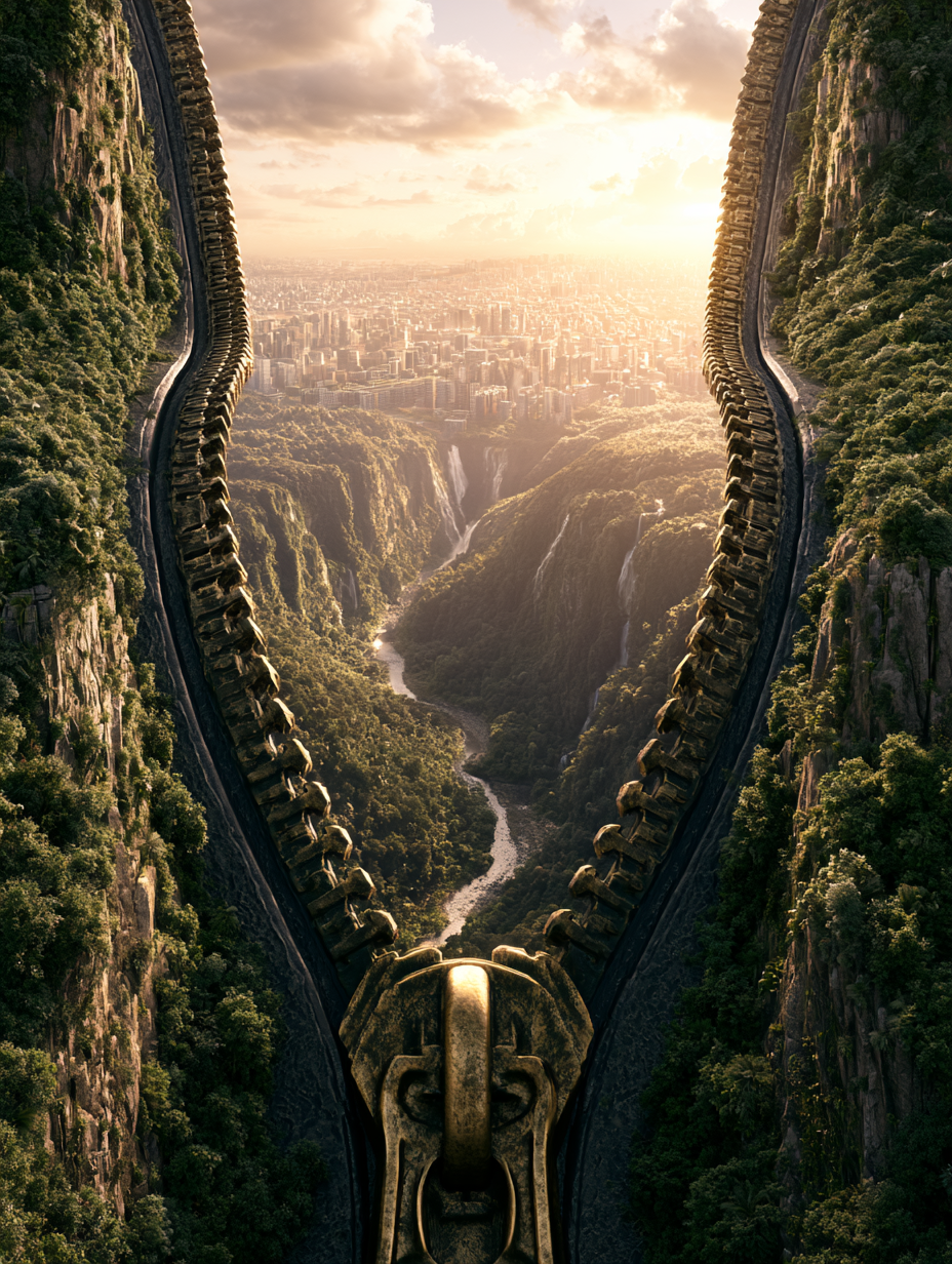Surreal Gateway to a Hidden Metropolis - alternate