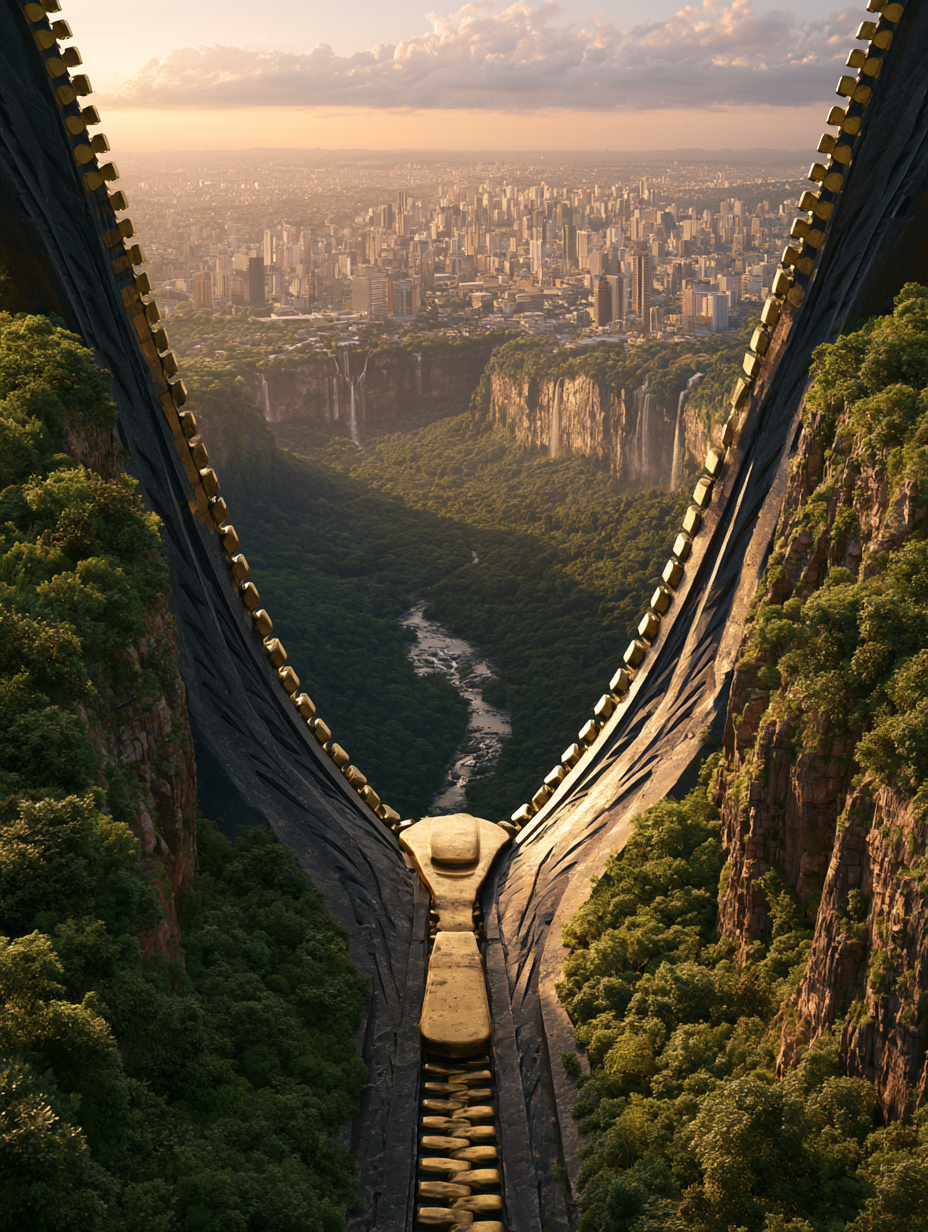 Surreal Gateway to a Hidden Metropolis - alternate