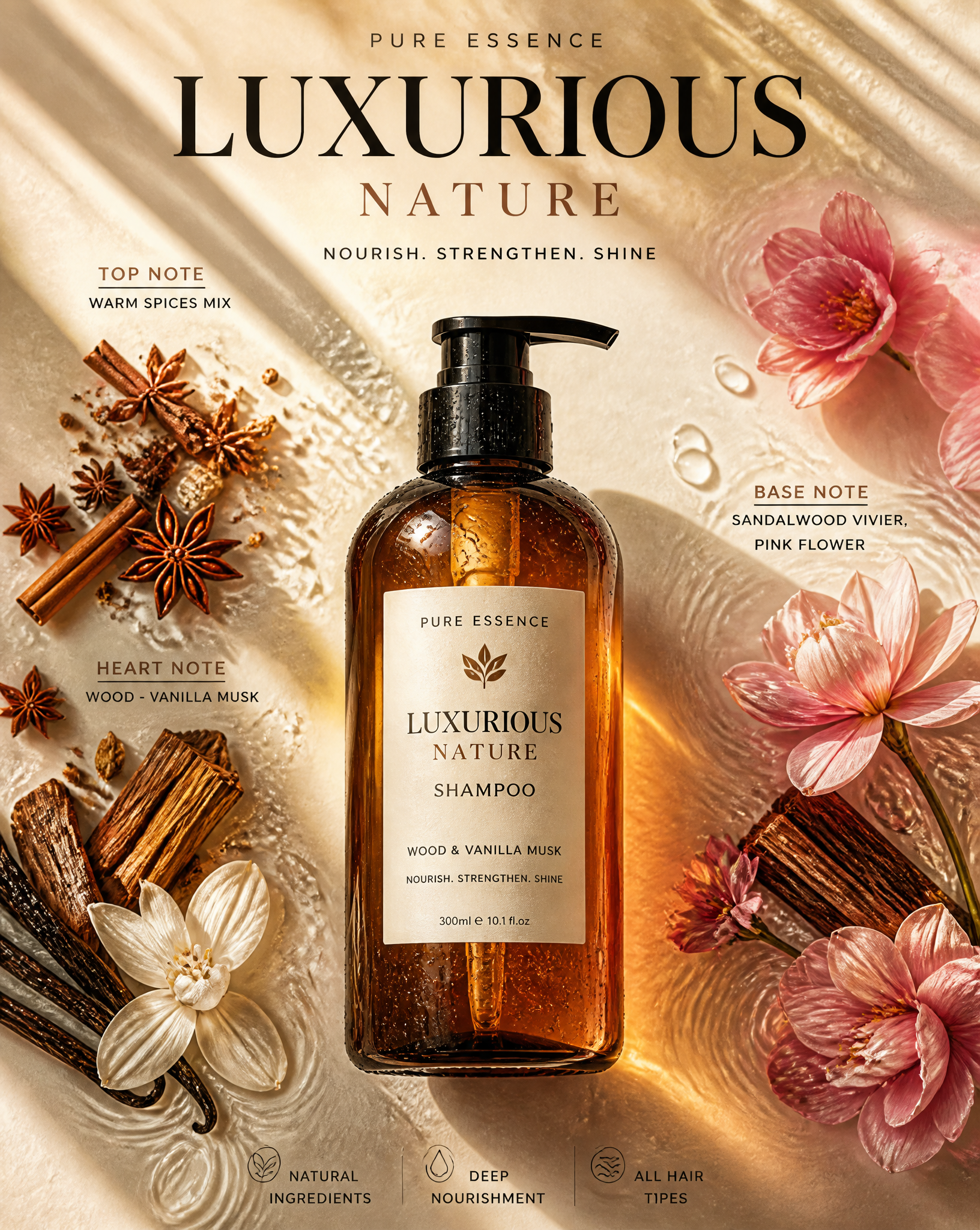 Luxury Warm Spice Shampoo Editorial Poster