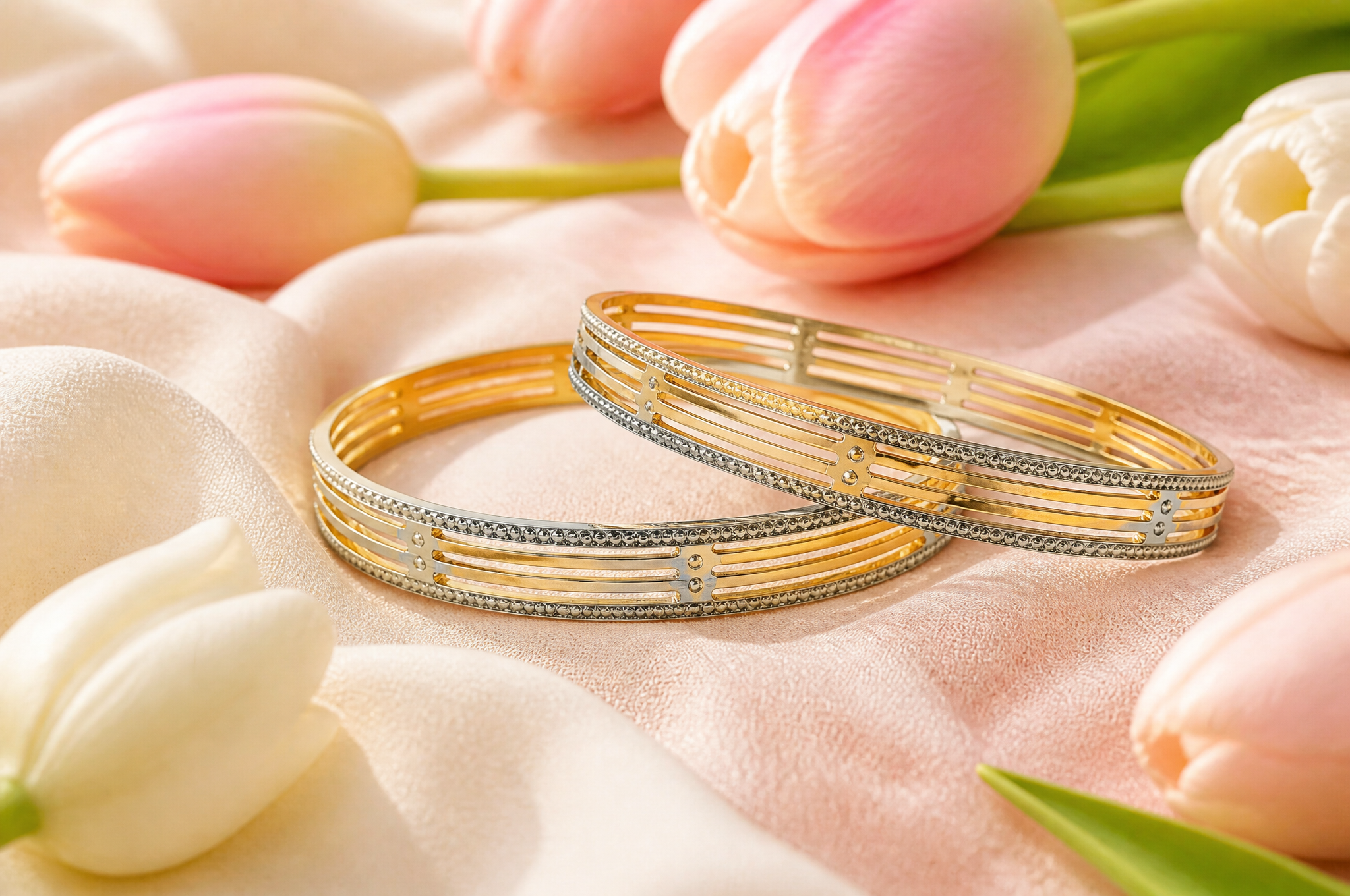 Luxury Neerva Bracelet with Spring Tulips