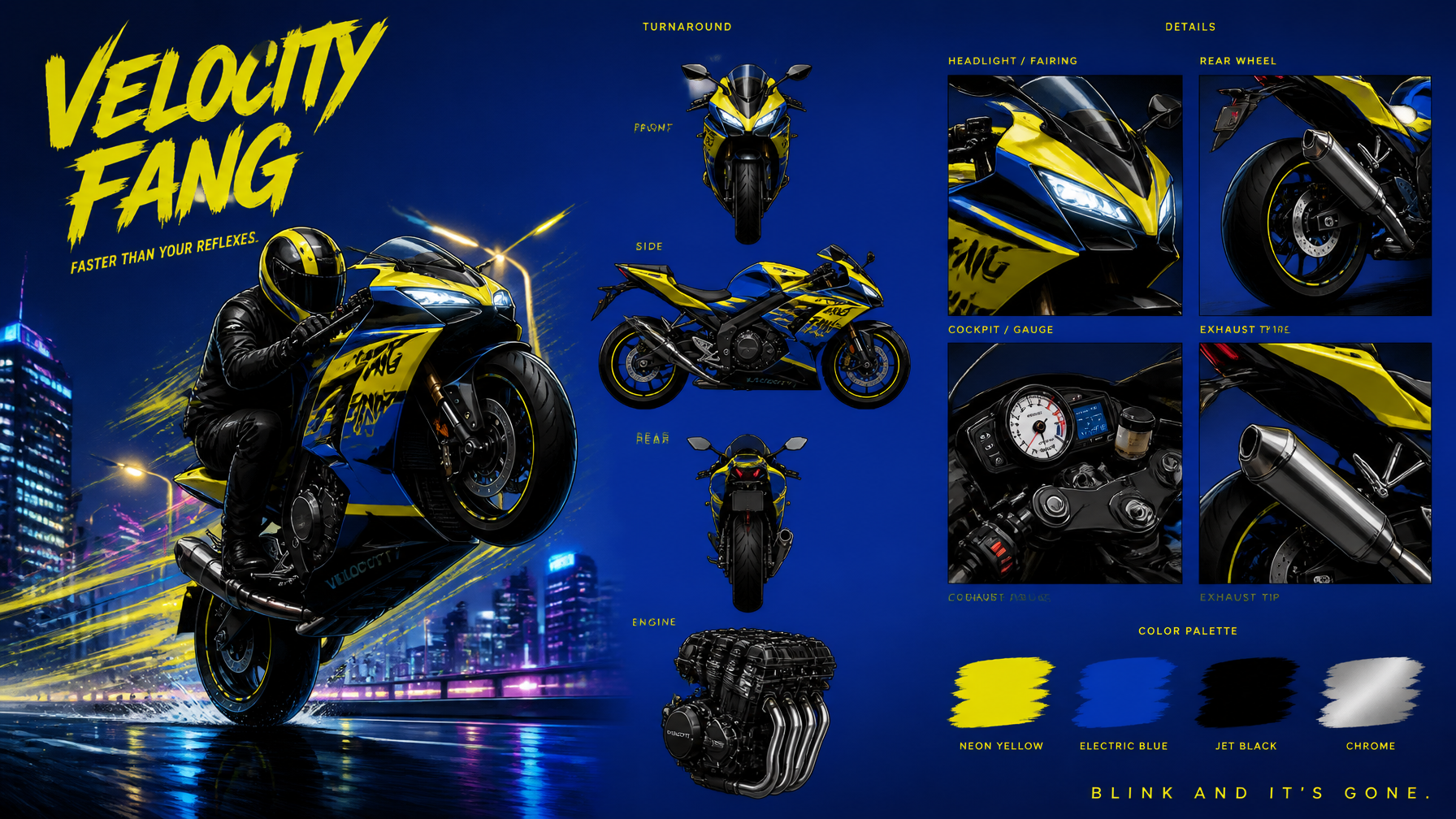 Velocity Fang Sport Bike Animation Bible Sheet
