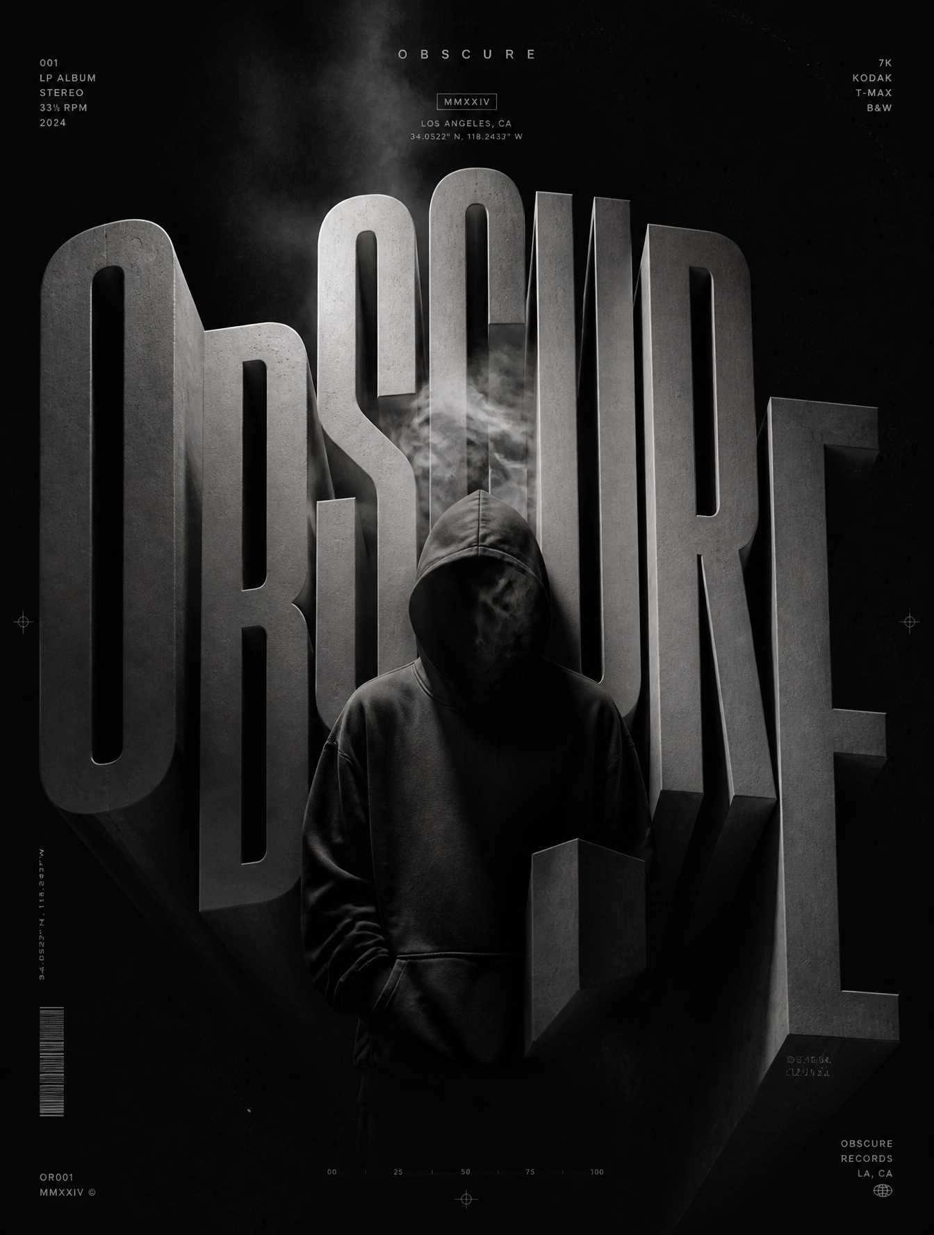 Brutalist 3D Typography Anonymous Album Art