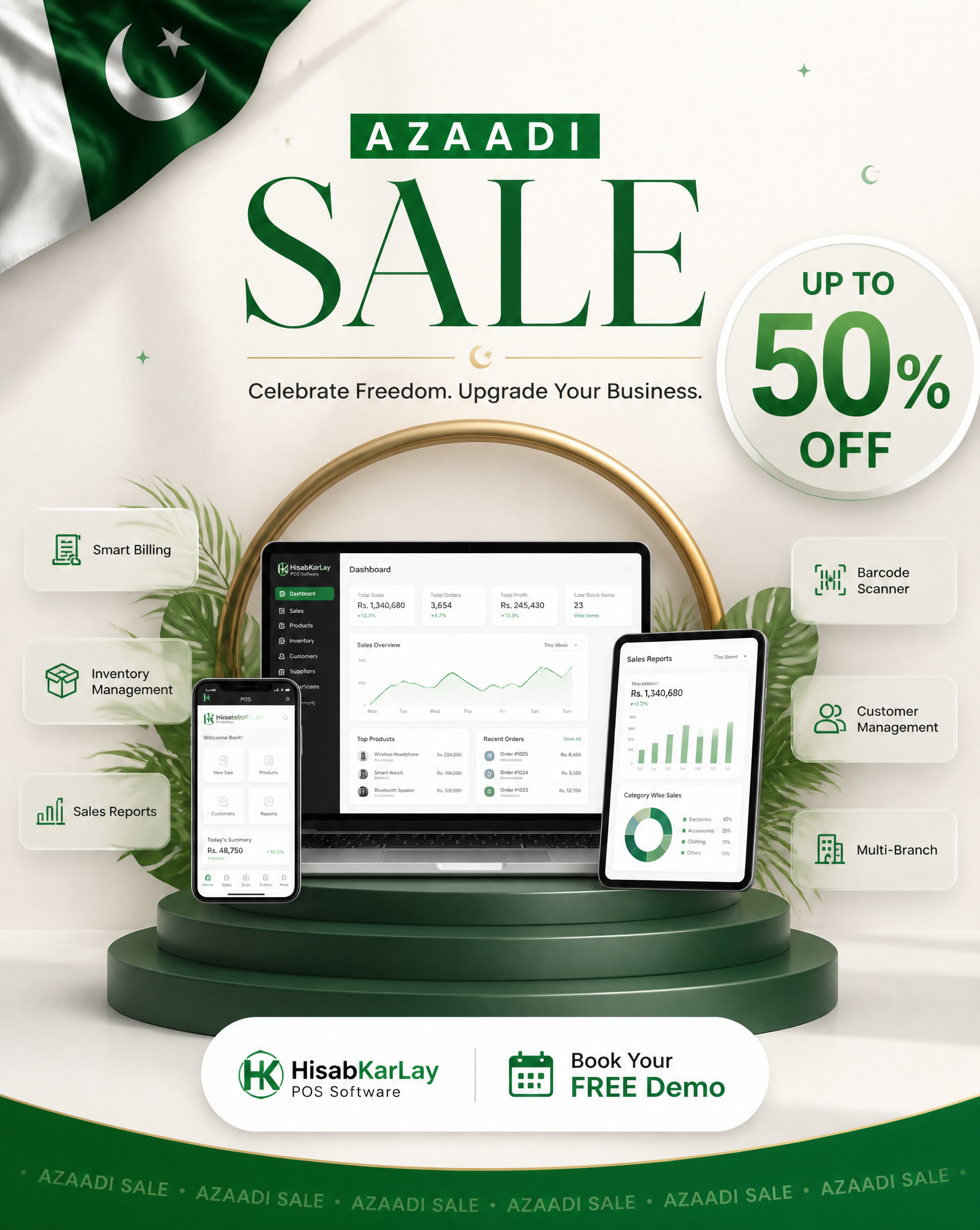 Premium Pakistan Independence Day POS Software Ad