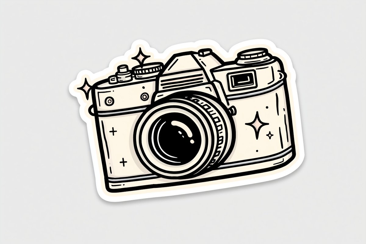 Retro Hand-Drawn Die-Cut Sticker Art - alternate