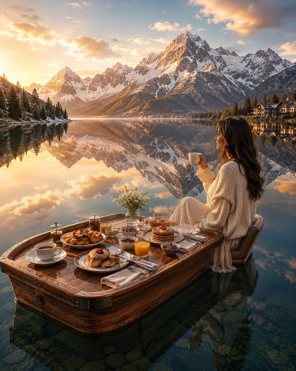 Serene Alpine Luxury Floating Breakfast