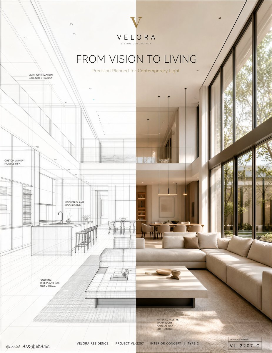 Architectural Dualism Open-Plan Concept