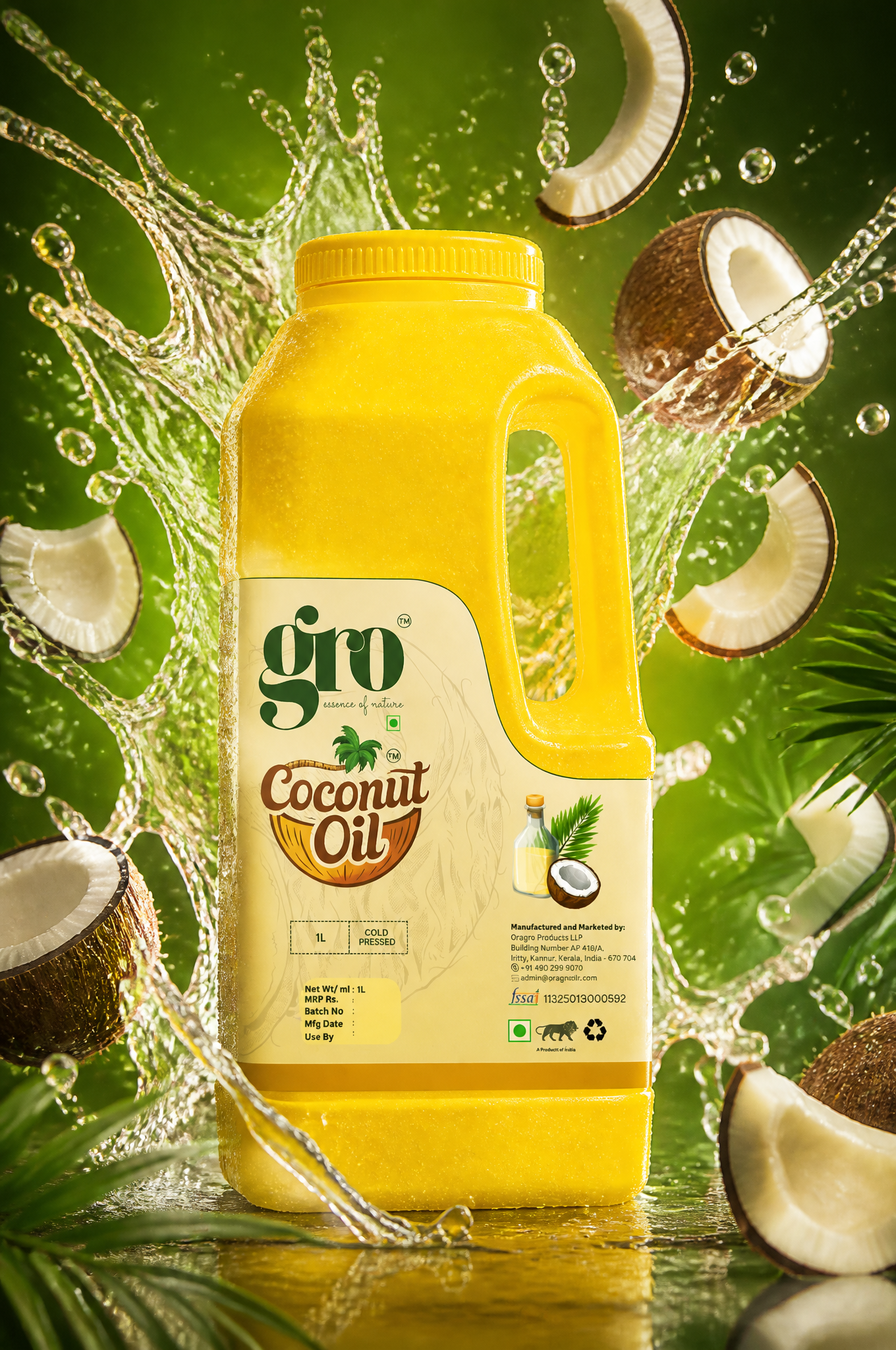 Premium Gro Coconut Oil Splash Display